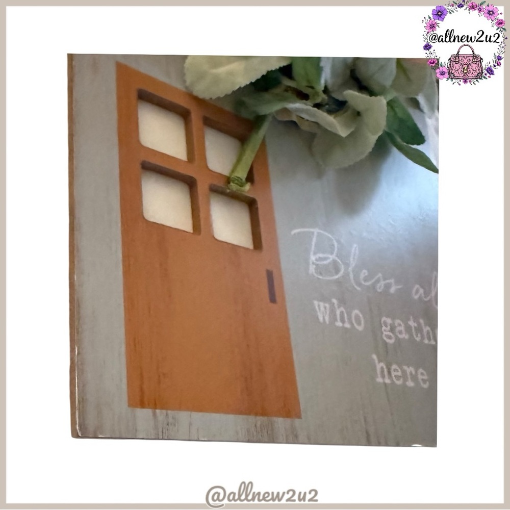 • New “Bless all who gather here” Home Accent Wall Decor Floral Design Host Pick - Picture 5 of 15